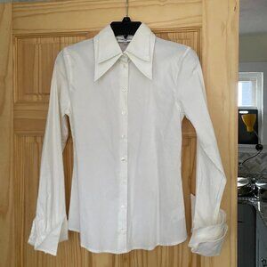 Anne Fontaine Double Cuff & Collar White Button Up | Size 0